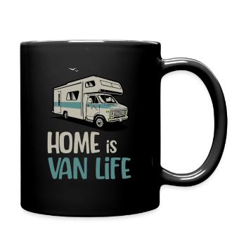 Home is Vanlife Traveling RV - Full Colour Mug - black - Right