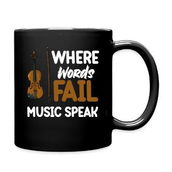 Là où les mots manquent, la musique parle, le - Mug uni - noir - Droite