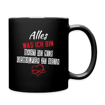alles was ich bin, hast du mir geholfen zu sein - Tasse einfarbig - Schwarz - Rechts