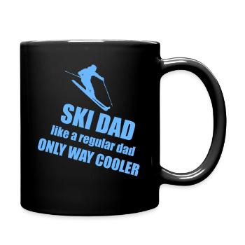 Ski Dad Skifahren Skisport Papa Vater Spruch - Tasse einfarbig - Schwarz - Rechts