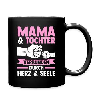 Mutter Muttertag Mama und Tochter - Tasse einfarbig - Schwarz - Rechts