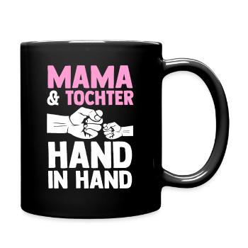 Mutter Muttertag Mama und Tochter - Tasse einfarbig - Schwarz - Rechts