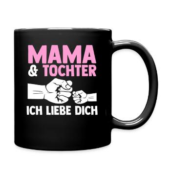 Mutter Muttertag Mama und Tochter - Tasse einfarbig - Schwarz - Rechts
