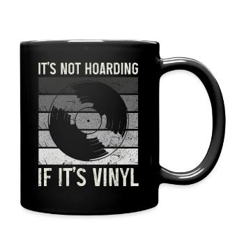 Vinyl Schallplatte Vintage DJ Geschenk - Tasse einfarbig - Schwarz - Rechts