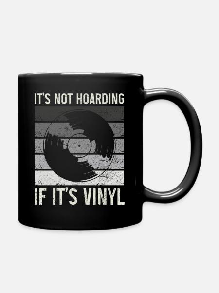 Vinyl Schallplatte Vintage DJ Geschenk - Tasse einfarbig - Schwarz