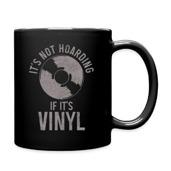 Vinyl Schallplatte Vintage DJ Geschenk - Tasse einfarbig - Schwarz - Rechts