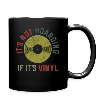 Vinyl Schallplatte Vintage DJ Geschenk - Tasse einfarbig - Schwarz - Rechts