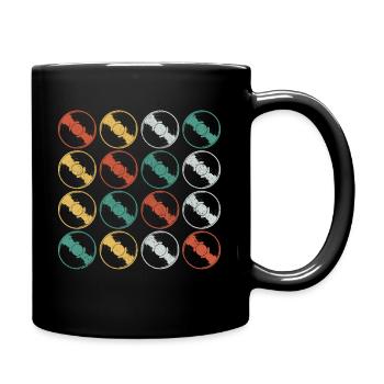 Vinyl Schallplatte Vintage DJ Geschenk - Tasse einfarbig - Schwarz - Rechts