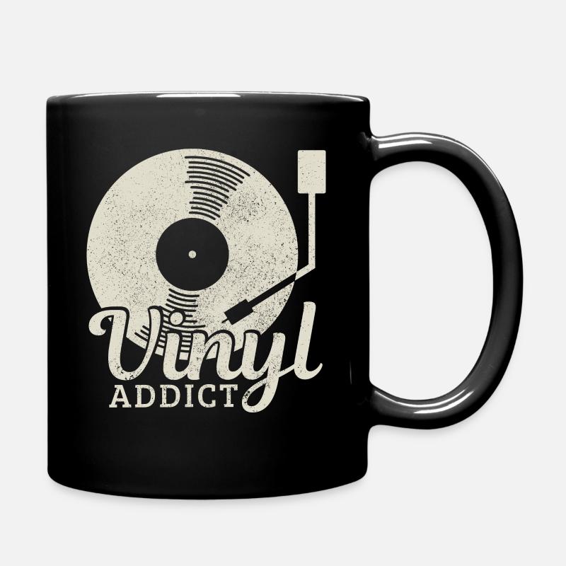 Vinyl Schallplatte Vintage DJ Geschenk - Tasse einfarbig - Schwarz