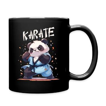 Lustiger japanischer Karate Panda Kawaii Karateka - Tasse einfarbig - Schwarz - Rechts