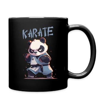 Lustiger japanischer Karate Panda Kawaii Karateka - Tasse einfarbig - Schwarz - Rechts
