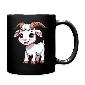 Ziege - Tasse einfarbig - Schwarz - Rechts