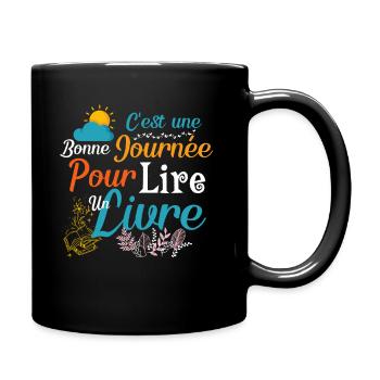 Lecture livre - Mug uni - noir - Droite