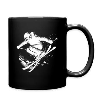 Ski Jumping Skiing Snow Slope Ski Holiday Fun - Full Colour Mug - black - Right