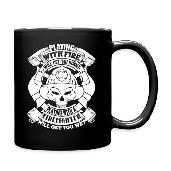 Firefighter Playing With A Firefighter - Full Colour Mug - black - Right