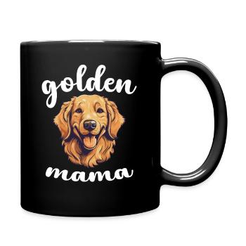 Golden Retriever Mama Mutter Hund Haustier - Tasse einfarbig - Schwarz - Rechts