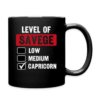 Niveau de l’horoscope sauvage du Capricorne Anniversaire - Mug uni - noir - Droite