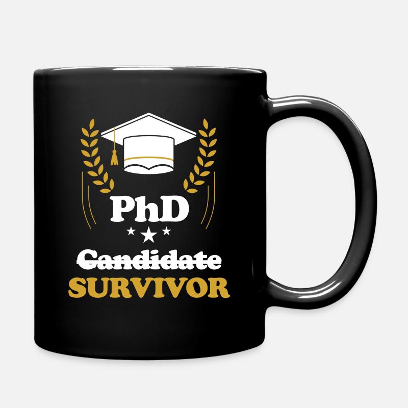 Doctorant, Survivant, Doctorat, Master, - Mug uni - noir