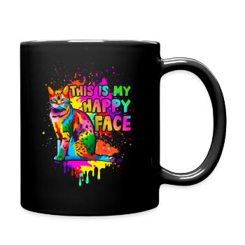 This is my happy face - Full Colour Mug - black - Right