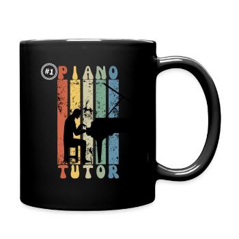 Number One Piano Tutor - Gift Idea For Piano Teach - Full Colour Mug - black - Right