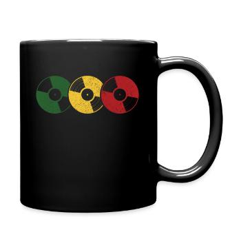 Vinyl Schallplatte Sammler DJ Geschenk - Tasse einfarbig - Schwarz - Rechts