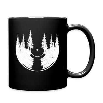 Vinyl Schallplatte Sammler DJ Geschenk - Tasse einfarbig - Schwarz - Rechts
