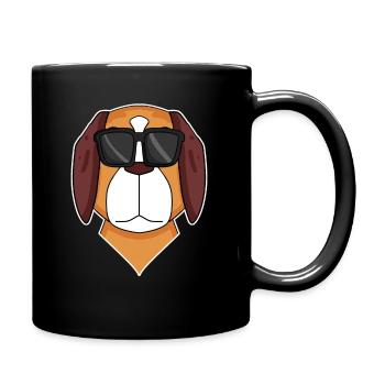 Saint Bernard dog with glasses - cool dog - Full Colour Mug - black - Right