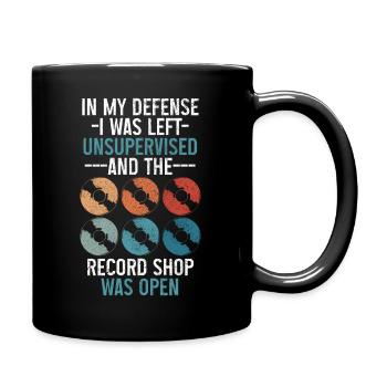 Vinyl Schallplatte Sammler DJ Geschenk - Tasse einfarbig - Schwarz - Rechts