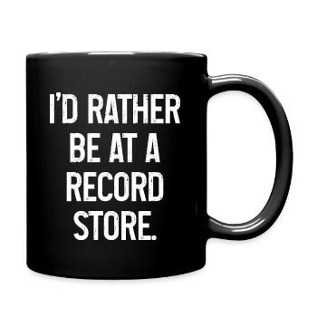 Vinyl Schallplatte Sammler DJ Geschenk - Tasse einfarbig - Schwarz - Rechts
