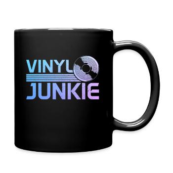 Vinyl Schallplatte Sammler DJ Geschenk - Tasse einfarbig - Schwarz - Rechts