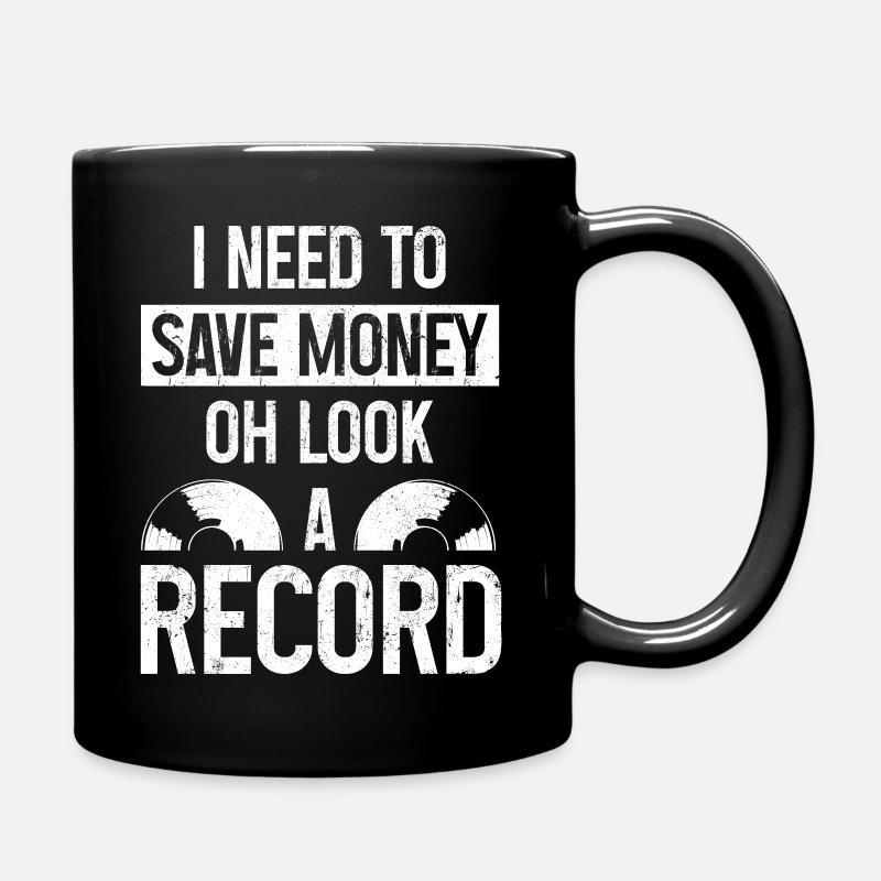 Vinyl Schallplatte Sammler DJ Geschenk - Tasse einfarbig - Schwarz