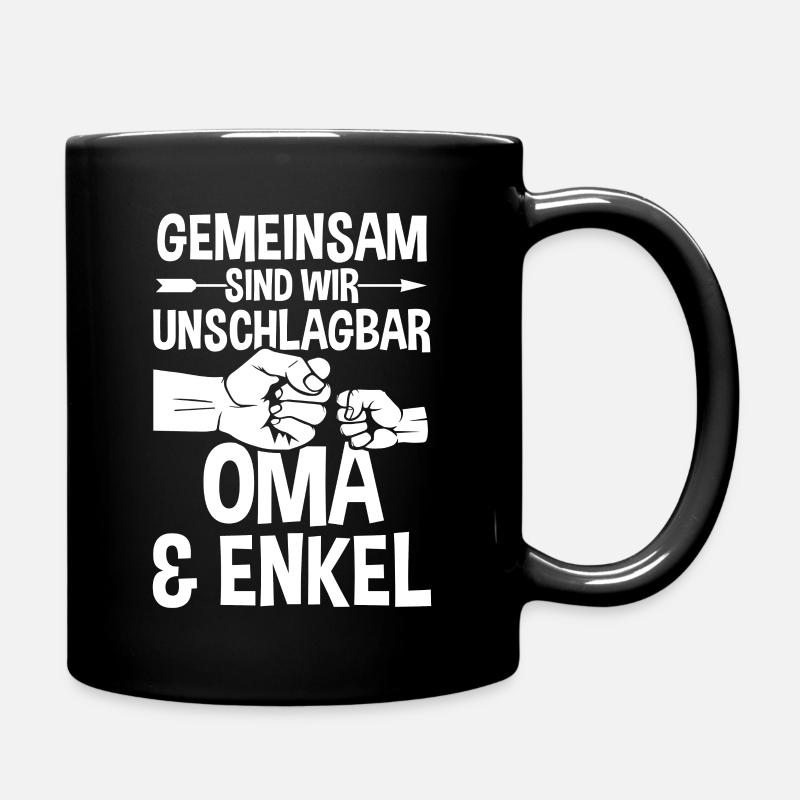 Oma Großmutter und Enkel - Tasse einfarbig - Schwarz