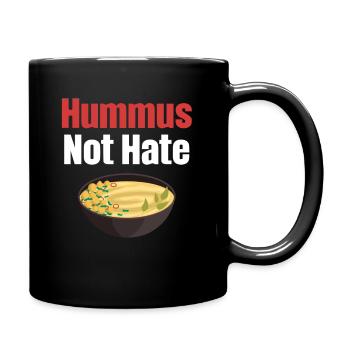 Hummus doesn't hate gluten-free falafel Jewish - Full Colour Mug - black - Right