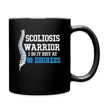 Guerrier de la scoliose Je le fais mieux avec un - Mug uni - noir - Droite