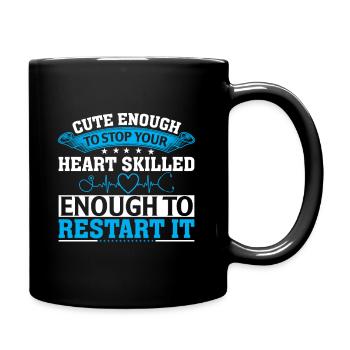 Niedlich Genug, Um Dein Herz Zu Stoppen Geschickt - Tasse einfarbig - Schwarz - Rechts