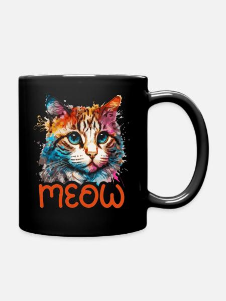 Miau - Tasse einfarbig - Schwarz