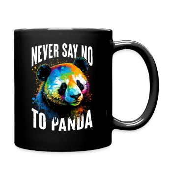 Niemals "Nein" zu Panda sagen - Tasse einfarbig - Schwarz - Rechts