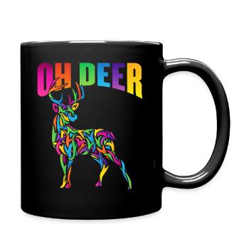 Oh, les cerfs - Mug uni - noir - Droite