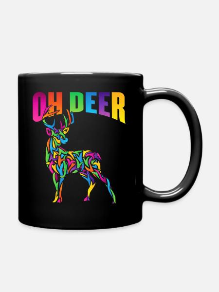 Oh, Hirsch - Tasse einfarbig - Schwarz
