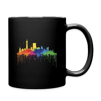 Urbane chromatische Skyline - Tasse einfarbig - Schwarz - Rechts