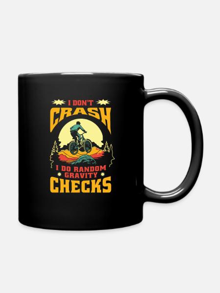 Random Gravity Checks MTB Adventure - Full Colour Mug - black