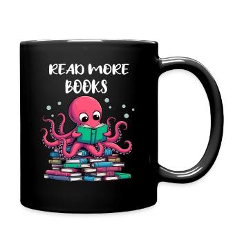 Octopus Loves Books Reading Is Fun Literature Sea - Full Colour Mug - black - Right