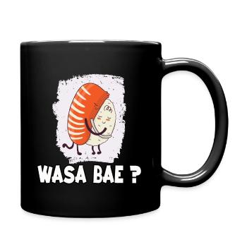 Kawaii Japan Sushi Motiv Nigiri Fan Sushi - Tasse einfarbig - Schwarz - Rechts