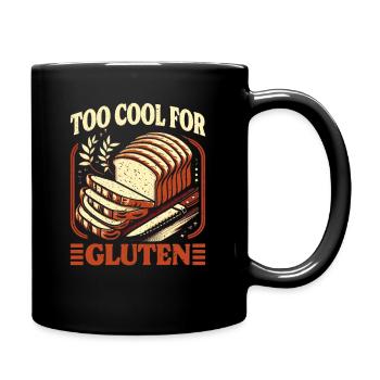 Too Cool For Gluten - Funny Celiac Design - Full Colour Mug - black - Right