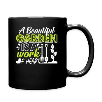 Gardening Gardening Is A Work Of Heart - Full Colour Mug - black - Right