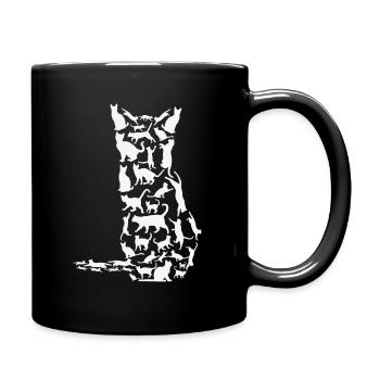 Propriétaire de chat Silhouette d’amant de chat - Mug uni - noir - Droite