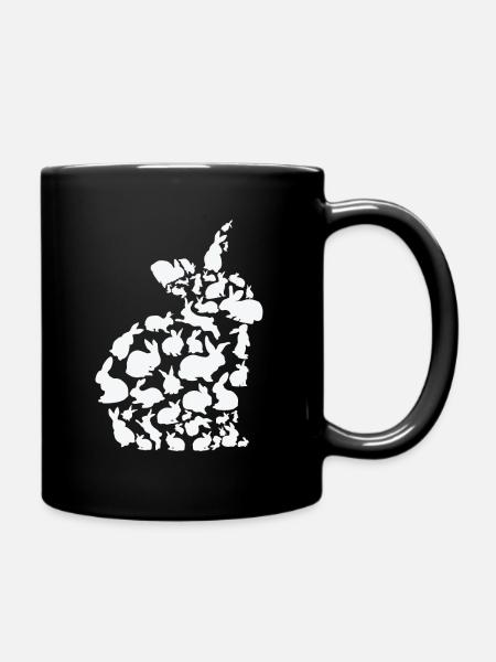 Kaninchen Haustier Tier Kaninchen Kaninchen Hase - Tasse einfarbig - Schwarz