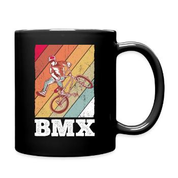 BMX Farbe Fahrrad Fans Rad Biker BMX Fahradfahrer - Tasse einfarbig - Schwarz - Rechts