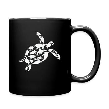 Tortue Biologiste marin Tortues Silhouette - Mug uni - noir - Droite
