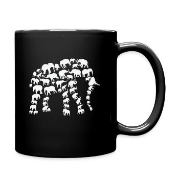 Elephant Wildlife Africa Elephants Silhouette - Full Colour Mug - black - Right